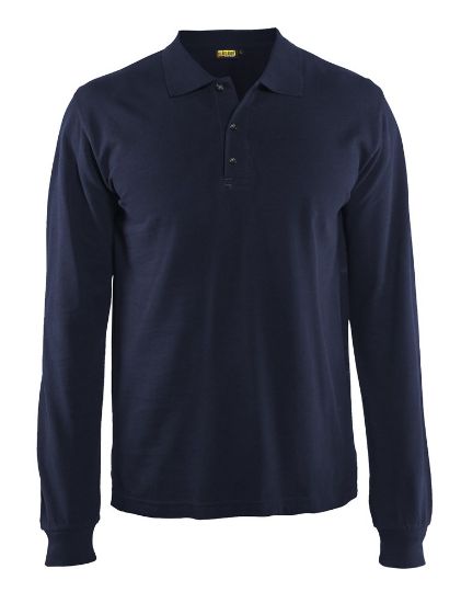 Afbeeldingen van BLÅKLÄDER Poloshirt met lange mouwen 3388 marineblauw XS