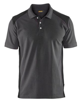 Afbeeldingen van BLÅKLÄDER Poloshirt piqué 3324 medium grijs/zwart 2XL