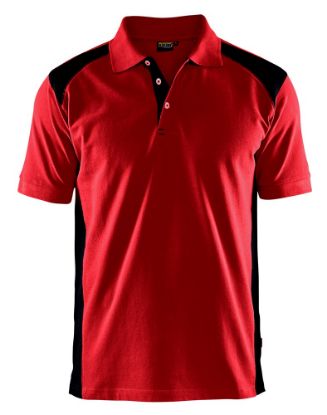 Afbeeldingen van BLÅKLÄDER Poloshirt piqué 3324 rood/zwart 2XL