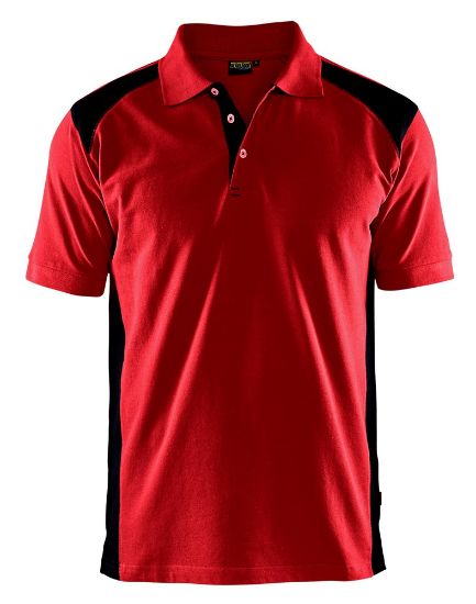 Afbeeldingen van BLÅKLÄDER Poloshirt piqué 3324 rood/zwart 2XL