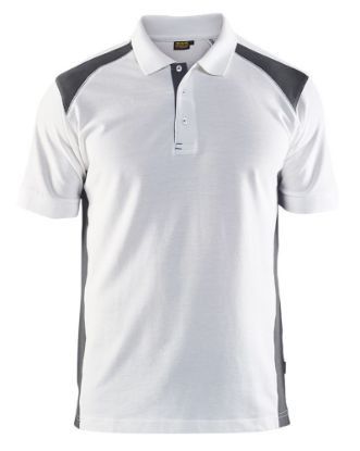 Afbeeldingen van BLÅKLÄDER Poloshirt piqué 3324 wit/donkergrijs XL
