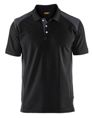 Afbeeldingen van BLÅKLÄDER Poloshirt piqué 3324 zwart/medium grijs L