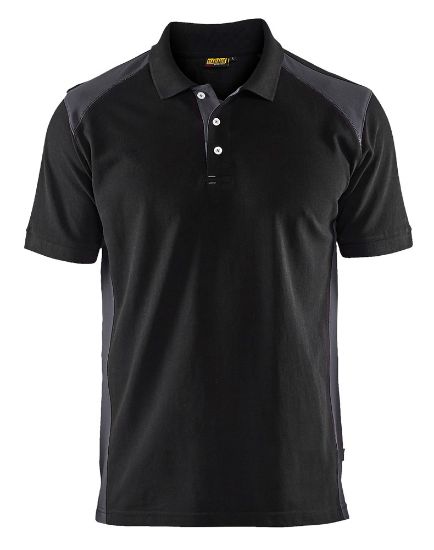 Afbeeldingen van BLÅKLÄDER Poloshirt piqué 3324 zwart/medium grijs XS