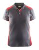 Afbeeldingen van BLÅKLÄDER Poloshirt piqué dames 3390 grijs/rood 2XL
