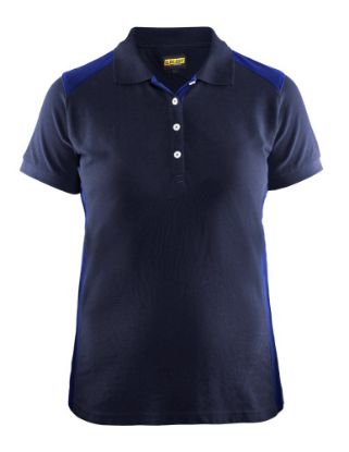 Afbeeldingen van BLÅKLÄDER Poloshirt piqué dames 3390 marineblauw/korenblauw M
