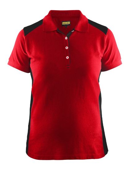 Afbeeldingen van BLÅKLÄDER Poloshirt piqué dames 3390 rood/zwart M