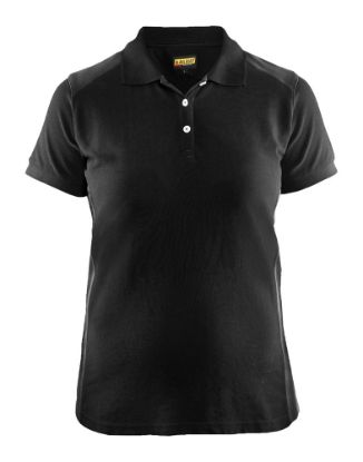 Afbeeldingen van BLÅKLÄDER Poloshirt piqué dames 3390 zwart/donkergrijs XL