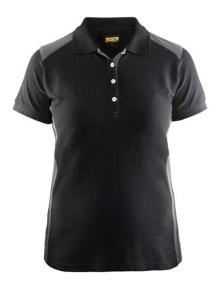Afbeeldingen van BLÅKLÄDER Poloshirt piqué dames 3390 zwart/grijs XS
