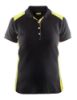 Afbeeldingen van BLÅKLÄDER Poloshirt piqué dames 3390 zwart/High Vis geel M