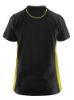 Afbeeldingen van BLÅKLÄDER Poloshirt piqué dames 3390 zwart/High Vis geel M