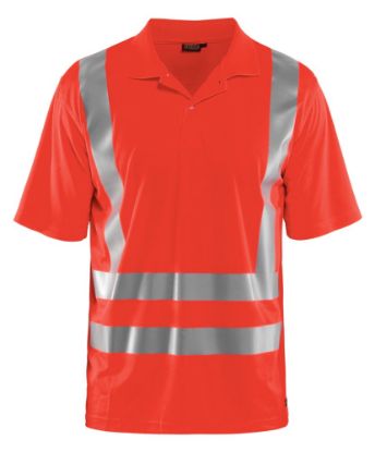Afbeeldingen van BLÅKLÄDER Poloshirt UV 3391 High Vis rood 4XL
