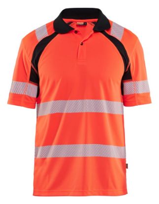 Afbeeldingen van BLÅKLÄDER Poloshirt UV 3595 High Vis rood/zwart M