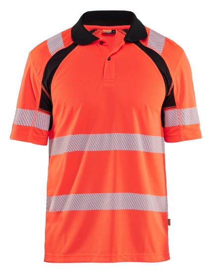 Afbeeldingen van BLÅKLÄDER Poloshirt UV 3595 High Vis rood/zwart M