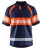 Afbeeldingen van BLÅKLÄDER Poloshirt UV Klasse 1 3338 marineblauw/High Vis oranje S