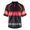 Afbeeldingen van BLÅKLÄDER Poloshirt UV Klasse 1 3338 zwart/High Vis rood M