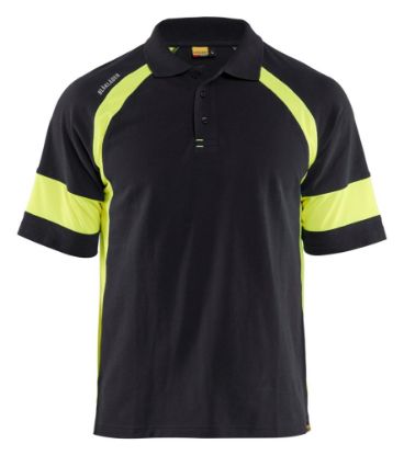 Afbeeldingen van BLÅKLÄDER Poloshirt Visible 3528 zwart/High Vis geel M