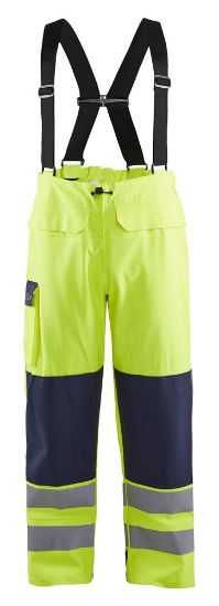 Afbeeldingen van BLÅKLÄDER Regenbroek vlamvertragend LEVEL 2 1313 High Vis geel/marineblauw XS
