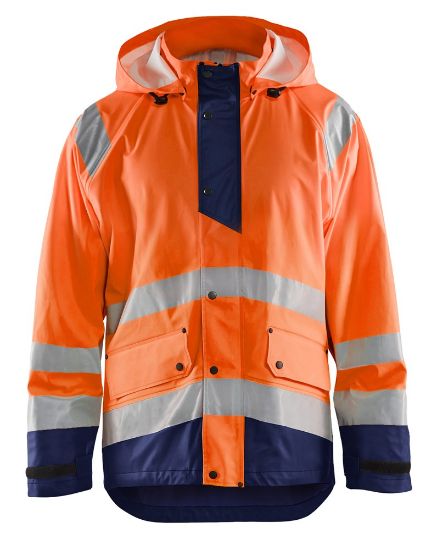 Afbeeldingen van BLÅKLÄDER Regenjas LEVEL 1 4323 High Vis oranje/marineblauw 3XL