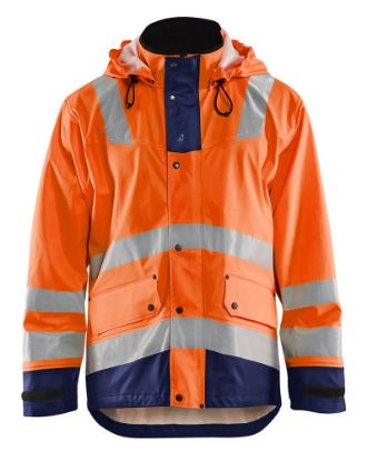 Afbeeldingen van BLÅKLÄDER Regenjas LEVEL 2 4302 High Vis oranje/marineblauw 4XL