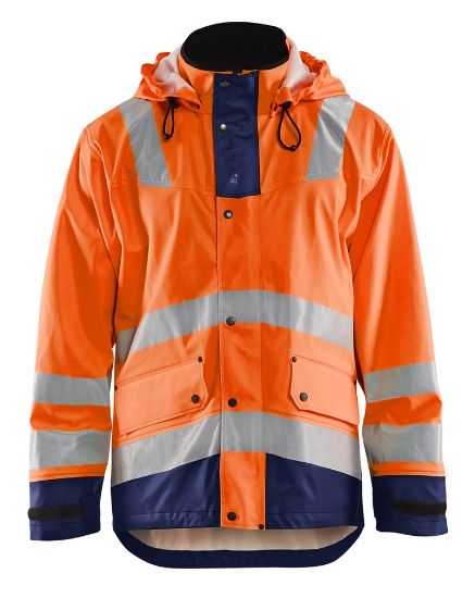 Afbeeldingen van BLÅKLÄDER Regenjas LEVEL 2 4302 High Vis oranje/marineblauw 2XL