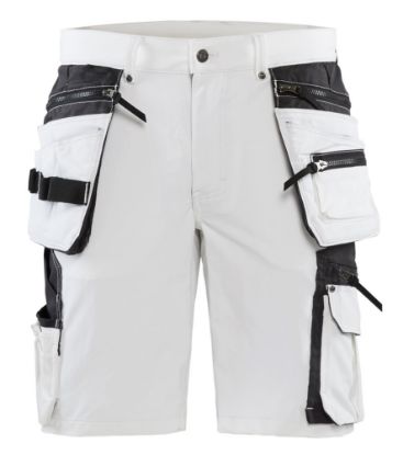 Afbeeldingen van BLÅKLÄDER Schildersshort met 4-weg stretch en spijkerzakken 1088 wit/donkergrijs C64