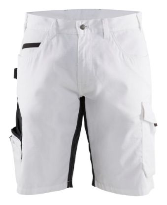 Afbeeldingen van BLÅKLÄDER Schildersshort met stretch 1094 wit/donkergrijs C58