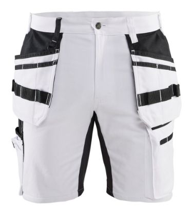 Afbeeldingen van BLÅKLÄDER Schildersshort met stretch X1900 1911 wit/zwart D96