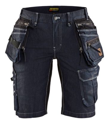 Afbeeldingen van BLÅKLÄDER Short dames denim met stretch X1900 7992 marineblauw/zwart C32