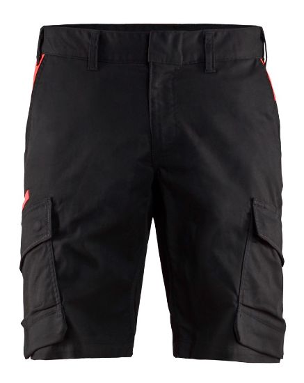 Afbeeldingen van BLÅKLÄDER Short industrie met stretch 1446 zwart/rood C62
