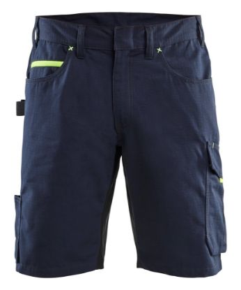Afbeeldingen van BLÅKLÄDER Short service 1499 donker marineblauw/High Vis geel C46