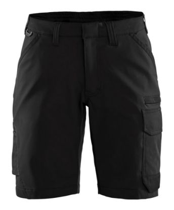 Afbeeldingen van BLÅKLÄDER Short service dames met 4-weg stretch 7123 zwart/donkergrijs C36