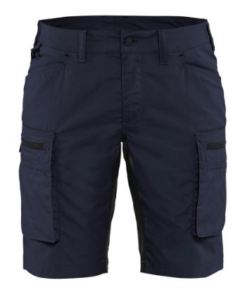 Afbeeldingen van BLÅKLÄDER Short service dames met stretch 7149 donker marineblauw/zwart C30