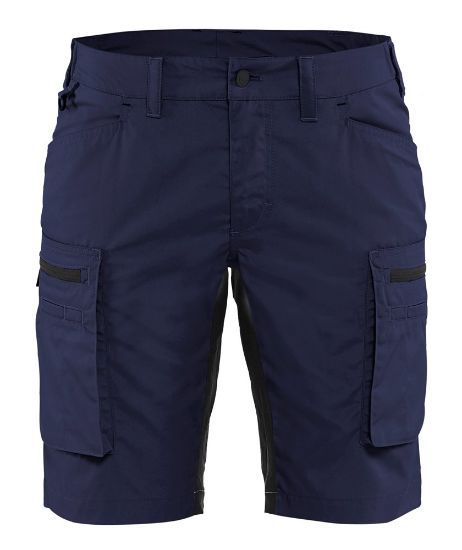 Afbeeldingen van BLÅKLÄDER Short service dames met stretch 7149 marineblauw/zwart C50
