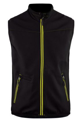 Afbeeldingen van BLÅKLÄDER Softshell bodywarmer 3850 zwart/High Vis geel 3XL