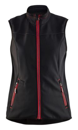 Afbeeldingen van BLÅKLÄDER Softshell bodywarmer dames 3851 zwart/rood M