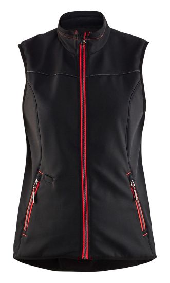 Afbeeldingen van BLÅKLÄDER Softshell bodywarmer dames 3851 zwart/rood M