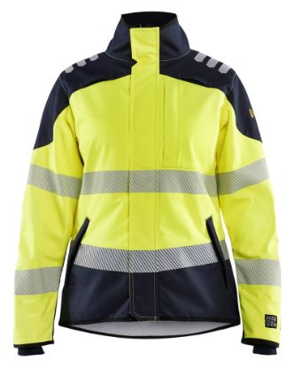 Afbeeldingen van BLÅKLÄDER Softshell jack Multinorm dames 4448 High Vis geel/marineblauw S