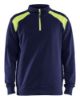 Afbeeldingen van BLÅKLÄDER Sweater bi-colour met halve rits 3353 marineblauw/High Vis geel XL