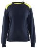 Afbeeldingen van BLÅKLÄDER Sweater dames bi-colour 3408 donker marineblauw/High Vis geel L