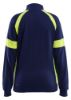 Afbeeldingen van BLÅKLÄDER Sweater dames Visible met rits 3568 marineblauw/High Vis geel M