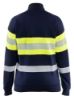 Afbeeldingen van BLÅKLÄDER Sweater Multinorm dames met rits 3472 marineblauw/High Vis geel 3XL