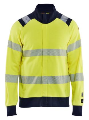 Afbeeldingen van BLÅKLÄDER Sweater Multinorm met rits 3461 High Vis geel/marineblauw 3XL