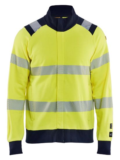 Afbeeldingen van BLÅKLÄDER Sweater Multinorm met rits 3461 High Vis geel/marineblauw 6XL