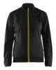 Afbeeldingen van BLÅKLÄDER Sweater service dames met rits 3394 zwart/High Vis geel M