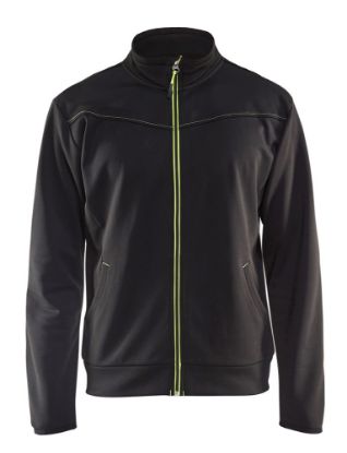 Afbeeldingen van BLÅKLÄDER Sweater service met rits 3362 zwart/High Vis geel XL