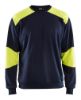 Afbeeldingen van BLÅKLÄDER Sweater vlamvertragend 3458 marineblauw/High Vis geel 2XL
