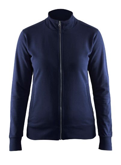 Afbeeldingen van BLÅKLÄDER Sweatshirt dames met rits 3372 marineblauw 2XS
