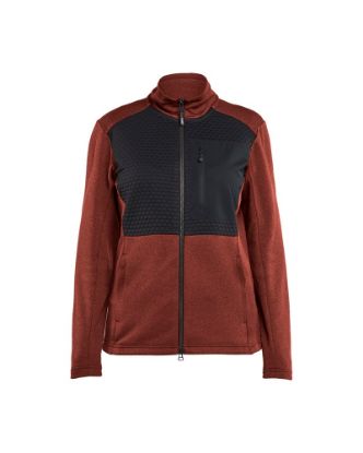 Afbeeldingen van BLÅKLÄDER Sweatshirt dames met rits 3549 gebrand rood/zwart M