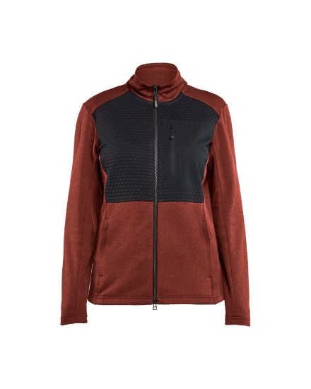 Afbeeldingen van BLÅKLÄDER Sweatshirt dames met rits 3549 gebrand rood/zwart 2XL