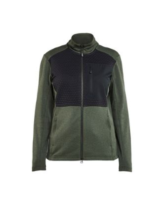 Afbeeldingen van BLÅKLÄDER Sweatshirt dames met rits 3549 herfstgroen/zwart M